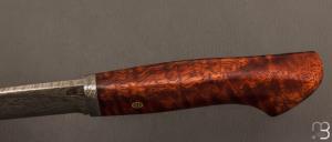 Couteau Droit par Jean Paul Sire - Bois de fer et Damas multi-barreaux