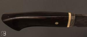    Couteau Droit de collection par Jean Paul Sire - Ébène du Mozambique et Damas multi-barreaux
