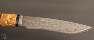   Couteau " Droit  " de Jean Paul Sire - Loupe de buis et Damas