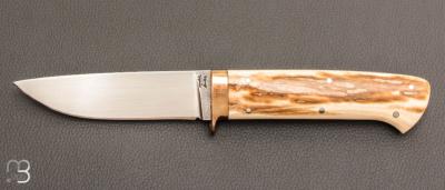   Couteau "Droit custom" par Joël Grandjean - Ivoire de mammouth et RWL34