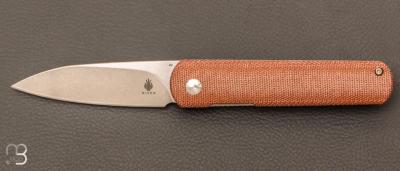 Couteau " Feist XL Natural Micarta " de Kizer design JUSTIN LUNDQUIST - CPM4V et Micarta