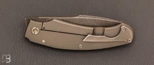 Couteau " Flipper custom  " pliant par David Lespect - Titane et RWL-34 