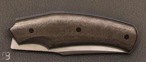 Couteau " Flipper custom " pliant par David Lespect - Fibre de carbone et lame RWL-34