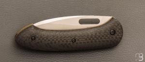  Couteau " Fox " liner-lock custom par Emmanuel Lebrun - Fibre de carbone et RWL34 