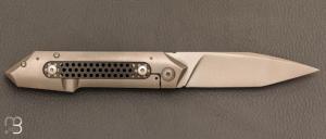    Couteau " Frame lock " custom par Samuel Jugieau - Titane et lame en RWL34