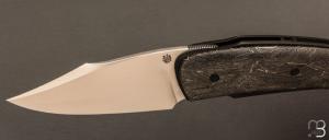 Couteau  " Front-flipper custom " par Fabrice Delbart - Fatcarbon® et lame en RWL34