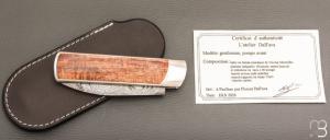 Couteau " Gentleman " pompe avant custom de Florent Dall'ava - Lame damas de Nicolas Mestrallet