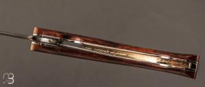 Couteau "Globetrotter" custom par Manu Laplace - Atelier 1515 - Bois de fer et Damas
