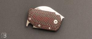     Couteau "Hérisson" custom par Alain André - Carbone rouge