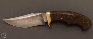 Couteau  "  Hunter " fixe par Jan Hafinec - Micarta et C105