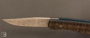    Couteau " Imvubu " par Des Horn - Fatcarbon "Unigold" et lame en damasteel
