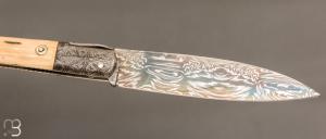 Couteau " Issoire " de Jean Pierre Veysseyre - Ivoire de mammouth et damas