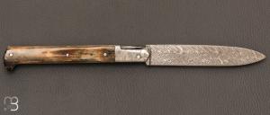    Couteau " Issoire " de Jérôme Latreille - Ivoire de mammouth et lame damas