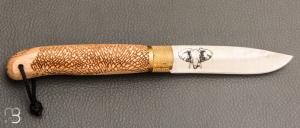  Couteau de poche José Da Cruz " Décalé collection " en bois de hêtre - Modèle "ÉLÉPHANT"