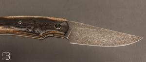   Couteau  "  K-Libre " custom de Michel Grini - Bois de cerf et lame en RWL34