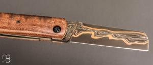    Couteau " Kosto " custom de Michel Grini - Micarta vintage et lame en Tigermaï