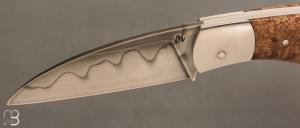 Couteau " Kurt " custom  par Mathieu Gerster - Manguier ondé et 26C3