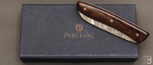  Couteau de poche pliant L08 damas manche bois de fer par Perceval