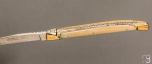   Couteau Laguiole 13 cm Hors concours par Calmels - Corne Blonde