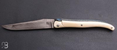  Couteau " Laguiole 13 cm" par Rozelier Fabien Ty Coutelier - Ivoire de phacochère et lame 90Mcv8