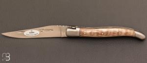 Couteau Laguiole en Aubrac Erable ondé brun - Acier 12c27 mat