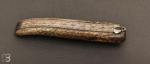   Couteau " Laguiole " custom de David Dauvillaire - Os de mammouth