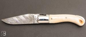    Couteau "Laguiole Sport" par Fontenille-Pataud - Ivoire de phacoch�re et damas