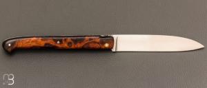    Couteau  "  Laguiole droit 13 cm " fait main par Jérôme Latreille - Ironwood et 14c28N