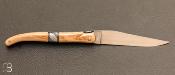 Couteau Laguiole en Aubrac 12 cm manche en croûte de mammouth avec mitre centrale