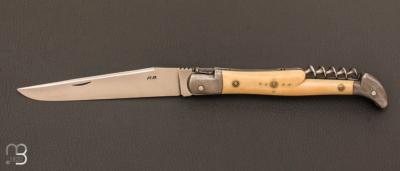  Couteau  "  Laguiole 3 pièces "  ivoire de mammouth et RWL-34 de Robert Beillonnet