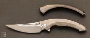   Couteau  "  Lamella " Dark Gray Titanium handle par Rike Knife - First Run 100 exemplaires