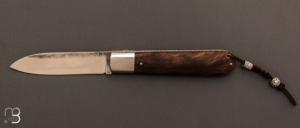  Couteau " Le Canif L " cran plat manche en noyer par Julien Maria
