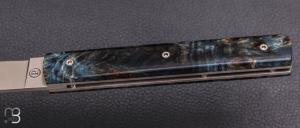 Couteau " Le Français "  par Atelier Perceval - Loupe de peuplier bleu stabilisée et 19C27