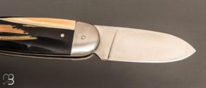 Couteau " Le Manu " par La Bonne Trempe - Mammouth résine et 14c28