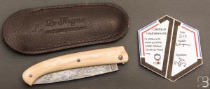   Couteau " Le Nayrac " de Jérôme Lamic - Ivoire de mammouth et lame en damas inoxydable