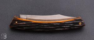   Couteau Le Thiers 13CM par Cognet -  Os cerfé et 14c28N