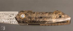    Couteau  "  Liner-Lock " custom par Romain Lopez - Fatcarbon et Damasteel®