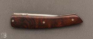 Couteau " Liner lock " de Serge Bruna - Bois de fer et D2