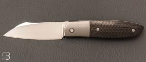  Couteau  " Liner-lock custom " pliant par David Lespect - Carbone/Titane et RWL34