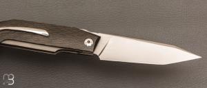    Couteau " Liner lock " custom par Samuel Jugieau - Fibre de carbone et lame en RWL34