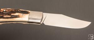   Couteau " Little Bad " custom - Bois de cerf et RWL34 par Franck Souville