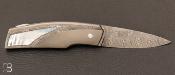 Couteau " Lock-Back" custom  par Vincent Saja - Titane - Damasteel - Nacre 