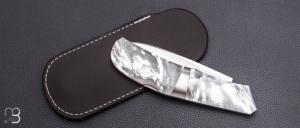      Couteau " Lock-back" custom pliant par Mathis Poujol - Nacre et RWL34