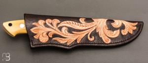    Couteau " Loveless 5'' Drop Point " par Shaun Bruwer - Micarta Westinghouse et N690
