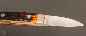   Couteau " Loveless City Knife Design " par Shaun Bruwer - Amber Stag et ATS-34