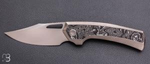   Couteau " Nefaris WE22040F-2 " WE KNIFE - Titane et Fibre de carbone