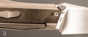 Couteau " Octavus Micarta  / Titanium" Frame-lock par Bastards Knives X Gabriel Berthelemy