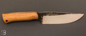 Couteau " Custom fixe " en Olivier et lame en XC75 par Nicolas Darthus
