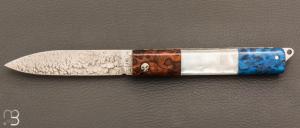  Couteau  "  L'Olonnois " de L'atelier du capitaine - Bois de fer, Abalone et bouleau madré