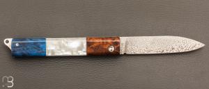  Couteau  "  L'Olonnois " de L'atelier du capitaine - Bois de fer, Abalone et bouleau madré